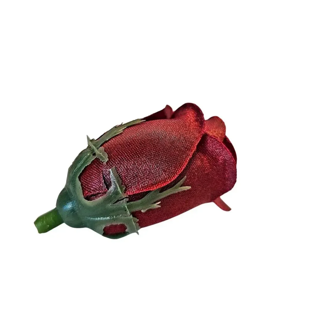 105 Burgundy Red Satin Rose Heads Lot Open Roses Buds Stemless Wedding Craft